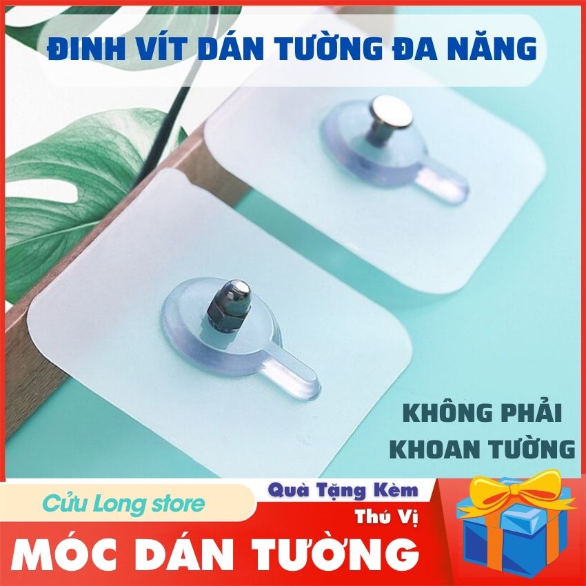 Đinh Vít Dán Tường chịu lực siêu dính trong suốt keo dán ốc vít treo ảnh kệ giá đỡ gắn tường móc dán chịu lực đa năng