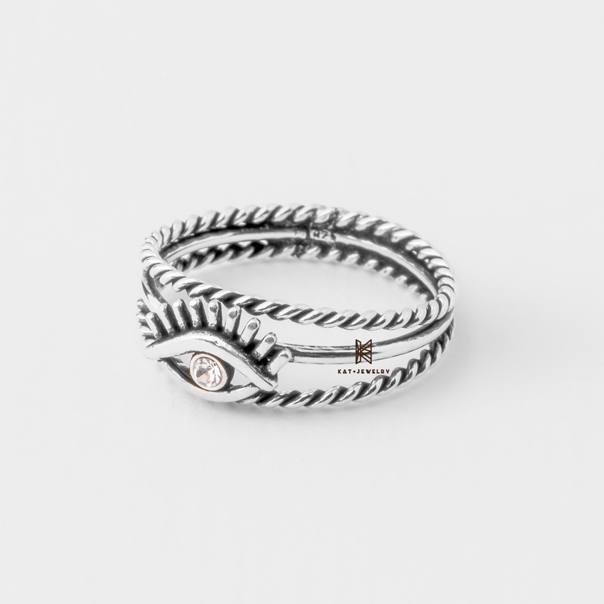 Nhẫn Bạc 925-Thiết Kế Đôi Mắt Phong Cách Hy Lạp-Tránh Thị Phi-KaT Jewelry