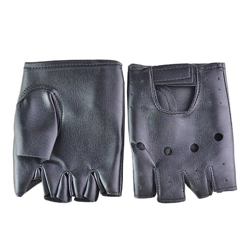 Găng tay hở ngón bằng da giả