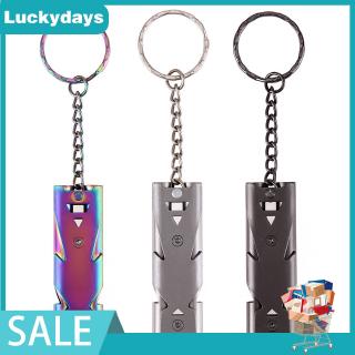 Double Pipe High Decibel Outdoor EDC Emergency Survival Whistle Keychain