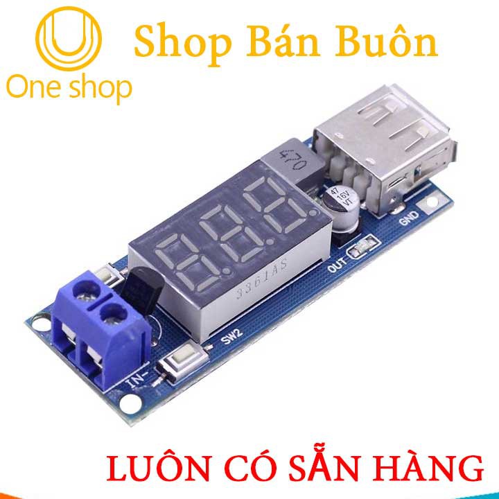 Mạch hạ áp Buck 4.55-40V Xuống 5V 2A Cổng USB Sạc Điện Thoại