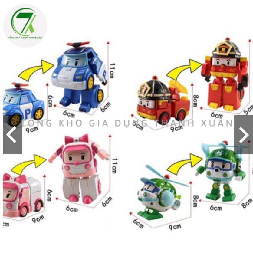 Bộ 6 xe ô tô đồ chơi Biệt đội Poli Robocar biến hình