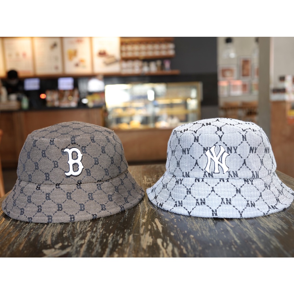 Mũ lưỡi trai, Bucket M L B Korea monogram ML12 chất liệu cotton nhung sang trọng, cao cấp
