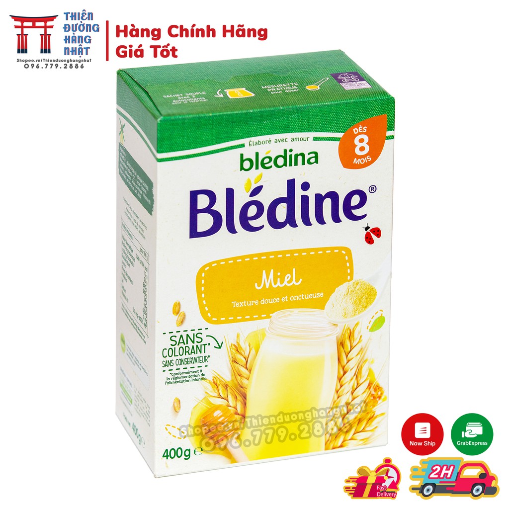Bột pha sữa Bledine Pháp, bột lắc sữa Bledina ăn dặm cho bé 400g [Date T11/2021 - T3/2022]