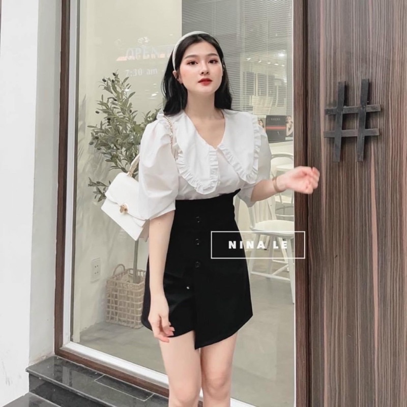 Set áo sơ mi quần giả váy bigsize 50-90kg có mẫu chụp thật