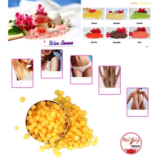 (Free que gỗ) Sáp wax lông nóng dạng hạt đậu Viên Hard Wax Beans 100g  vỏ mới