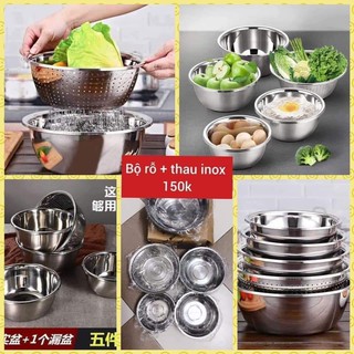 BỘ THAU RỔ INOX 5 MÓN