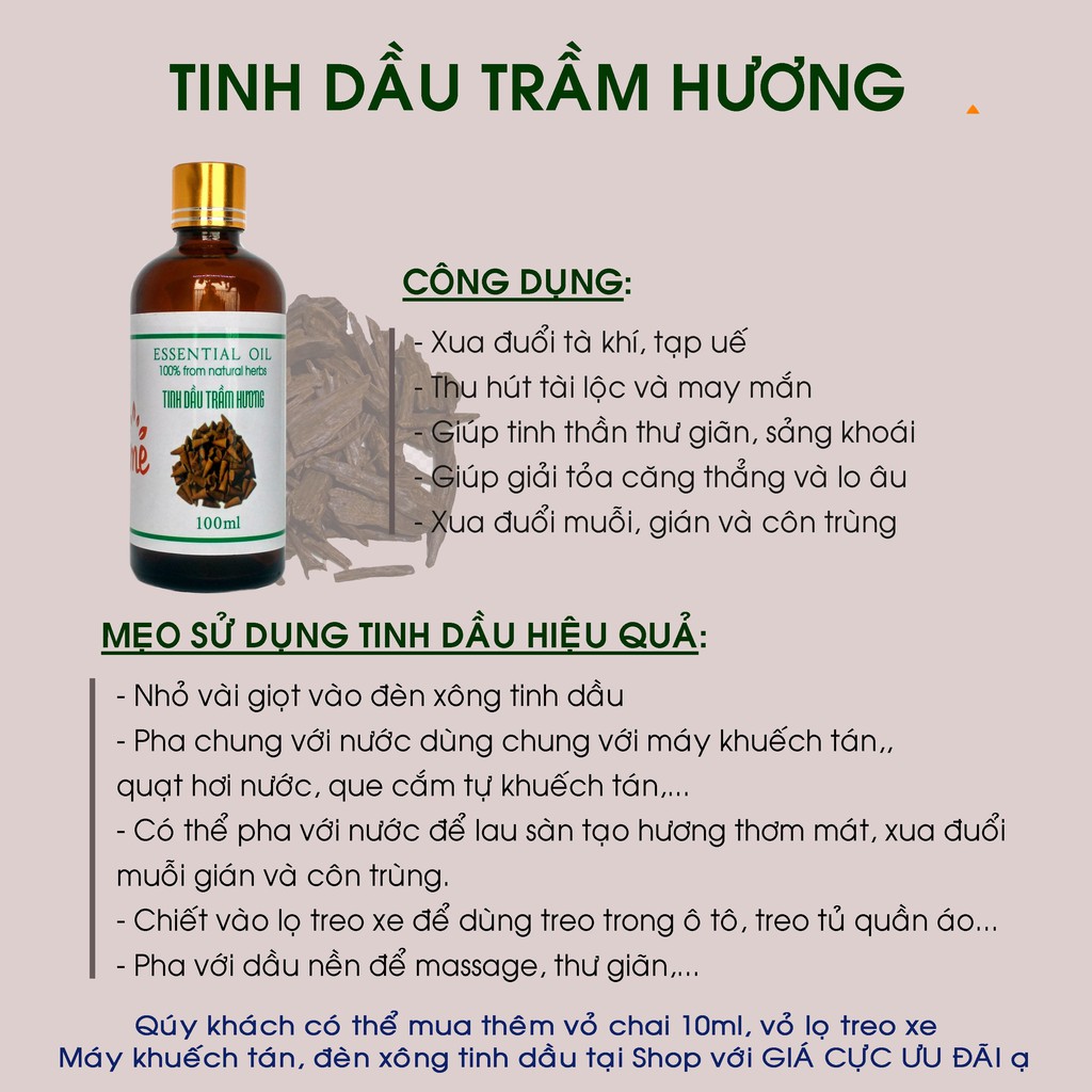 [100ML] Tinh Dầu Thiên Nhiên CANIFO - Hàng Chính Hãng, Sả chanh, Hoa hồng, Quế, Hoa Nhài, Cafe, Xả chanh, Bạc hà, Bưởi