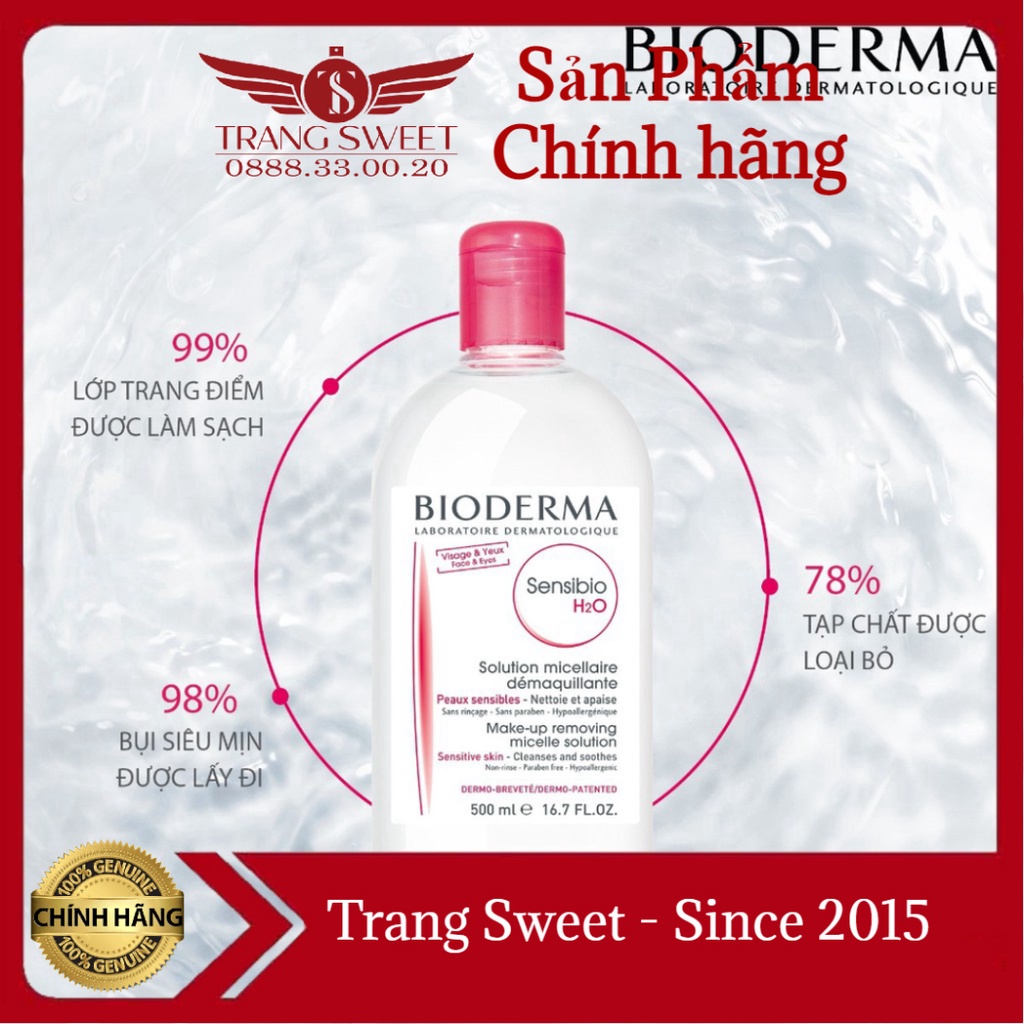 Nước Tẩy Trang Dành Cho Da Nhạy Cảm Bioderma Sensibio H2O Hasaki Sản phẩm chính hãng