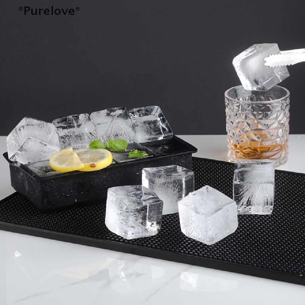 Khuôn silicon làm đá viên 4 / 6 / 8 ô vuông lớn