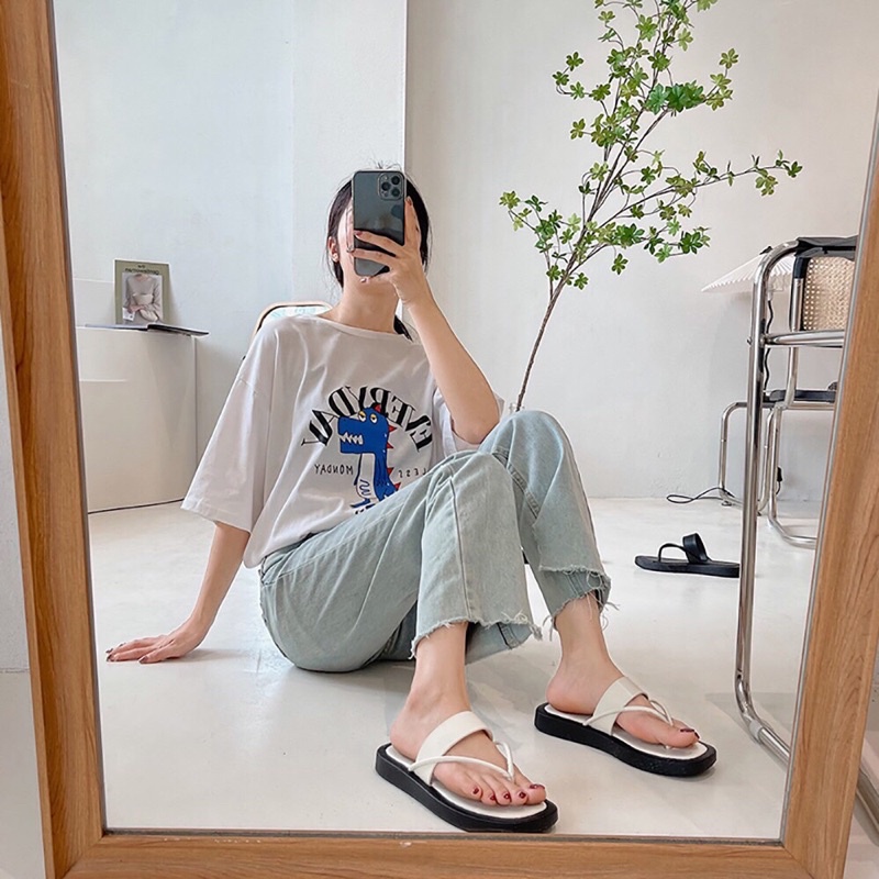 Dép Nữ Đế Xuồng Bánh Mì Xỏ Ngón Hot Trend