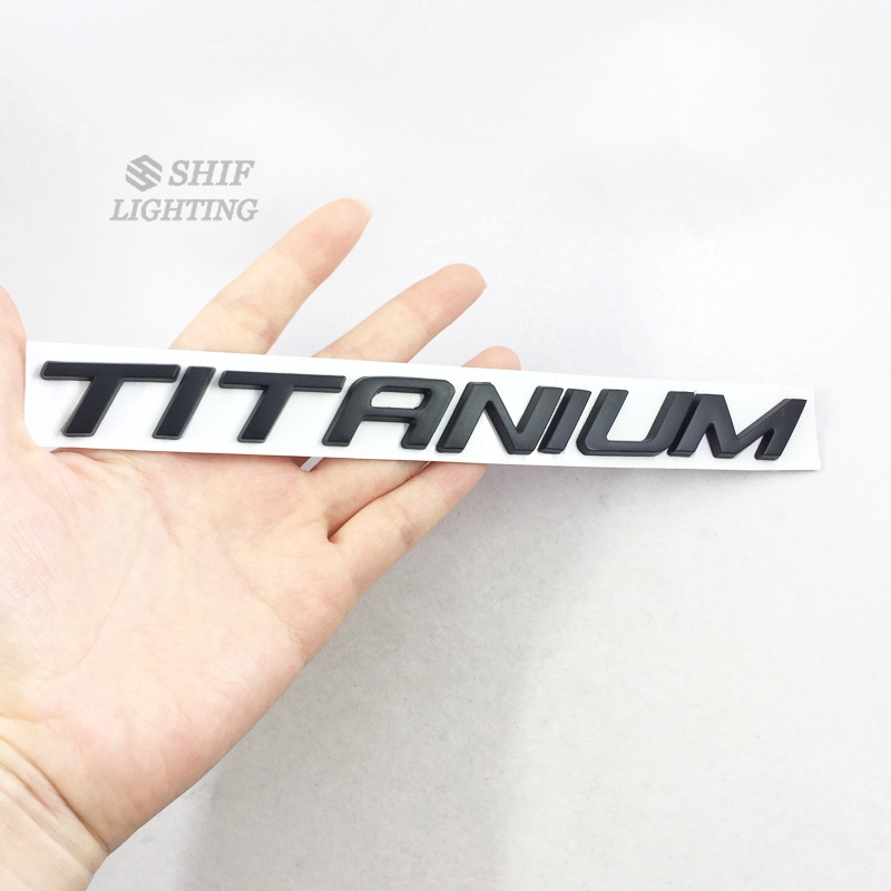 Logo TITANIUM bằng kim loại màu đen cho xe hơi FORD