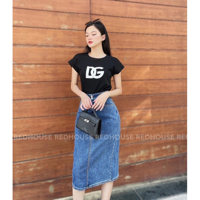 Chân váy jean 6 cúc