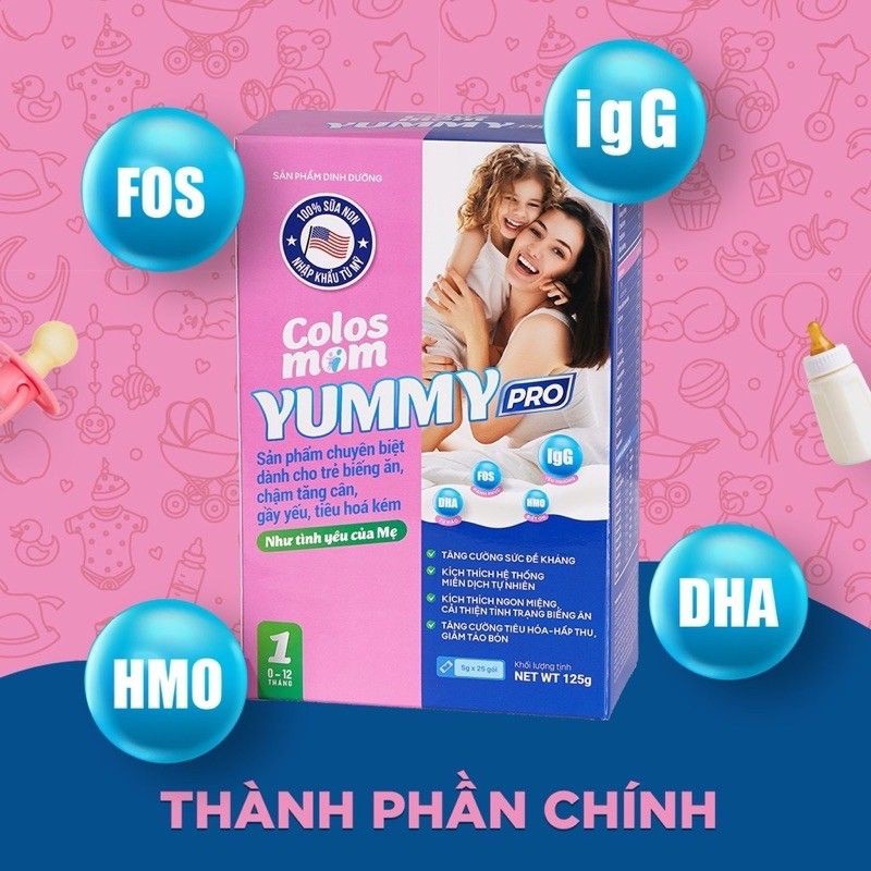 Sữa Non Colosmom Yummy Pro 1 (Hộp 25 gói x 5g)