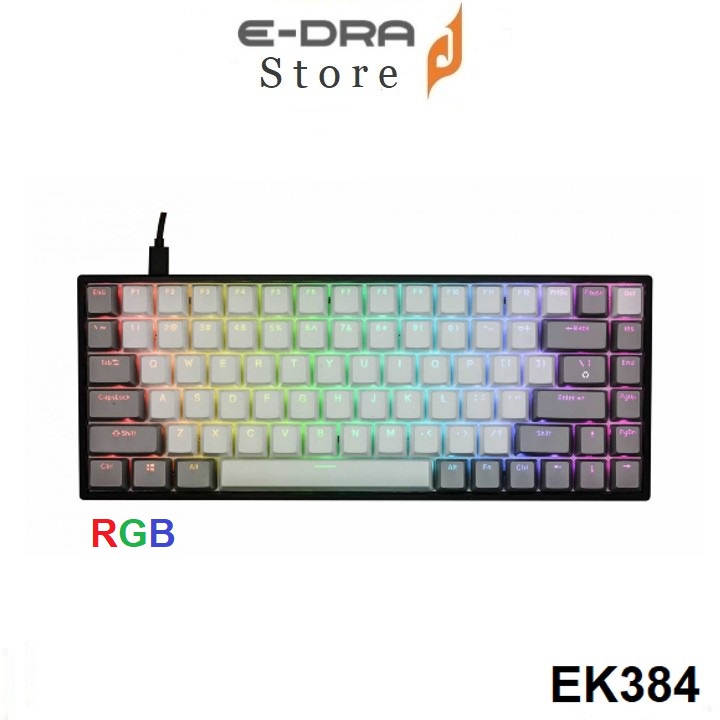 Bàn phím cơ Edra EK384 RGB LED Gaming Mechanical (Blue /Brown /Red Huano Switch)