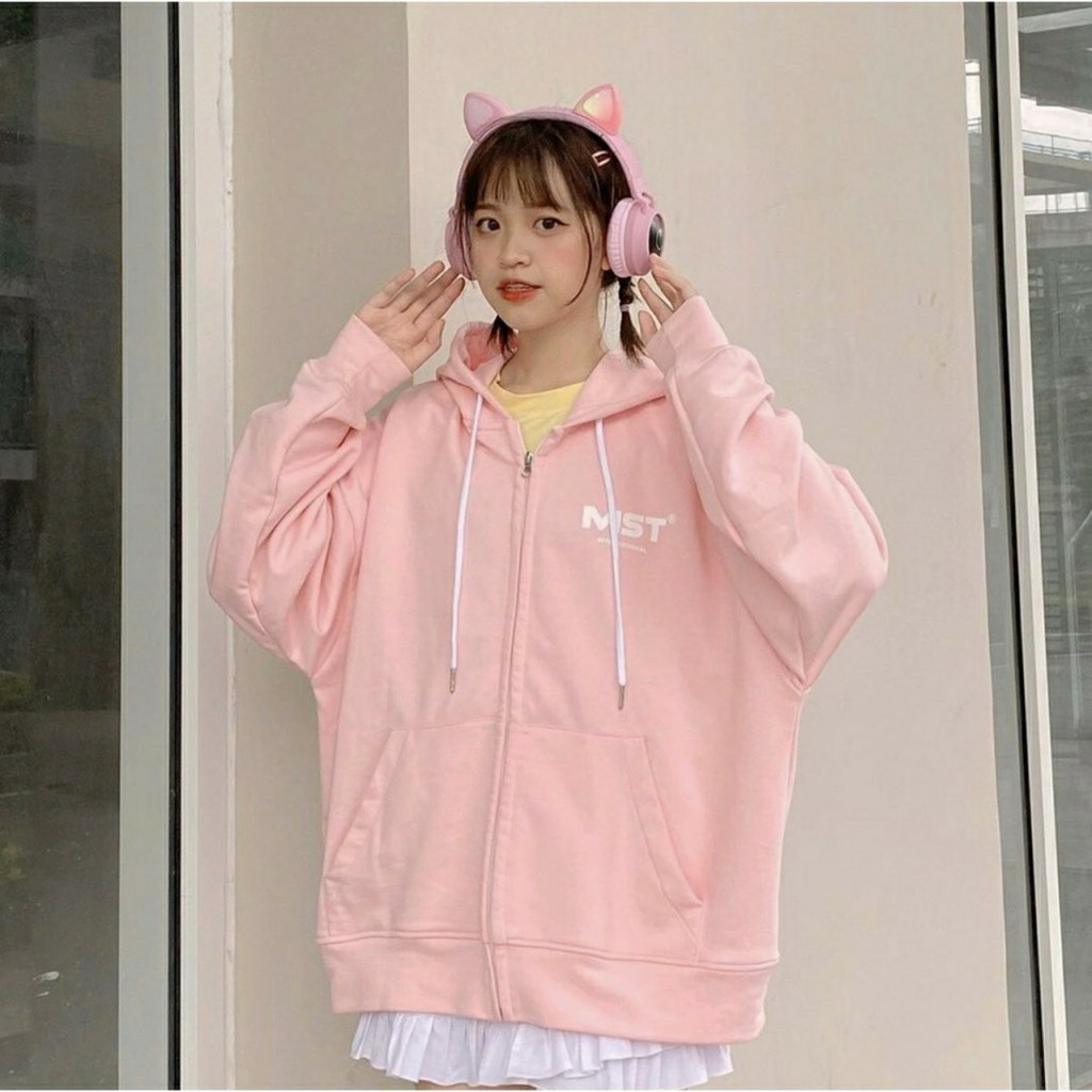 Áo khoác nữ hoodie in chữ mst nhiều màu