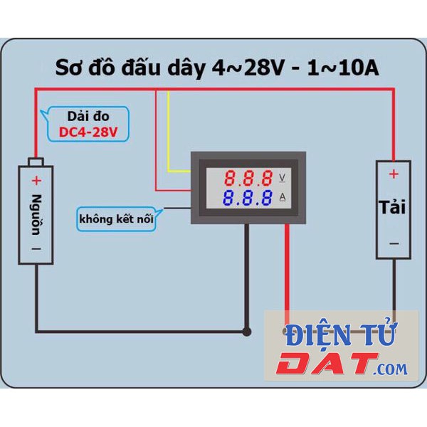 Đồng hồ đo áp và dòng DC - 10A