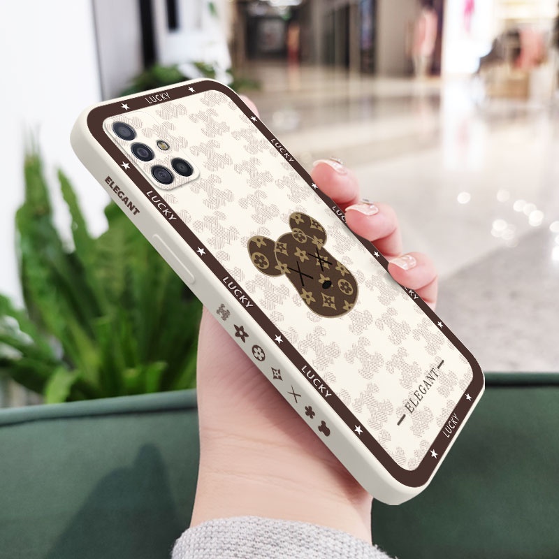 Ốp Điện Thoại Silicon Dẻo Họa Tiết Chú Gấu Tai To Dễ Thương Cho Samsung Galaxy A71 A51 4G A21S A31 A41