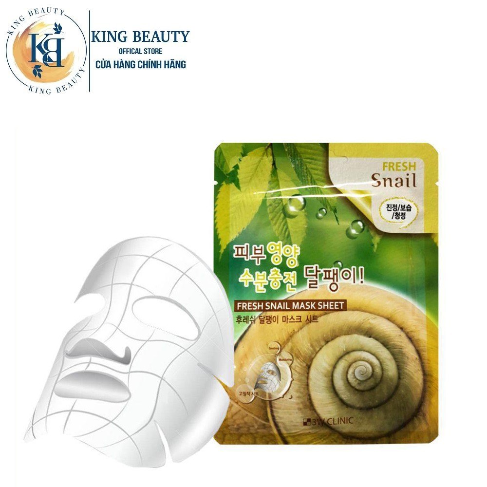 Mặt nạ dưỡng da ngăn ngừa lão hóa ốc sên 3W Clinic Snail 23ml