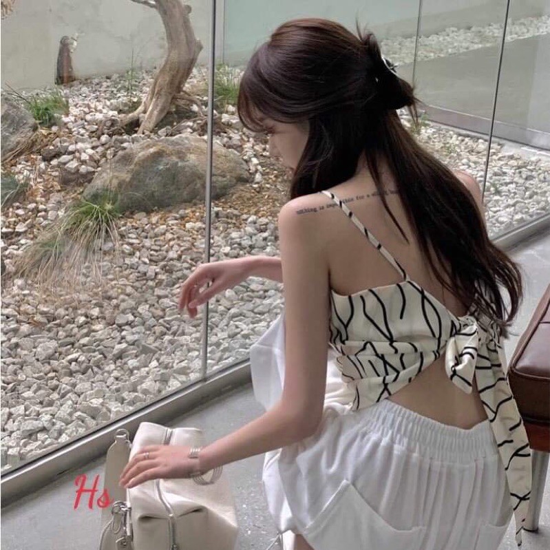 set áo yếm có đệm ngực quần trắng