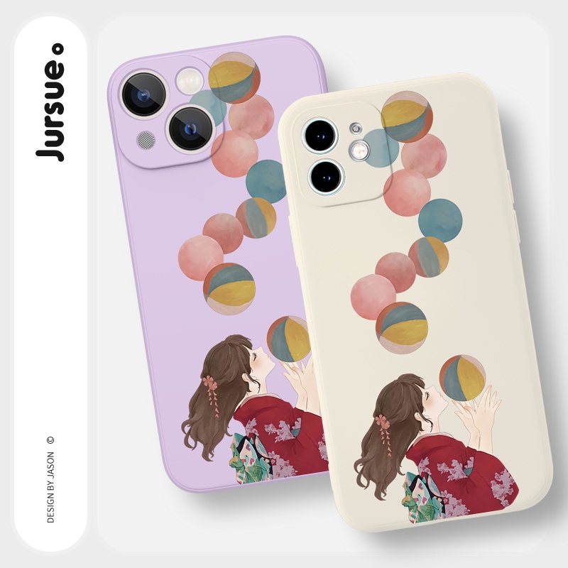 Ốp lưng JURSUE silicon mềm hình dễ thương đẹp cho iPhone 13 12 11 Pro Max SE 2020 X XR XS ip 8 7 6 6S Plus kute Y247