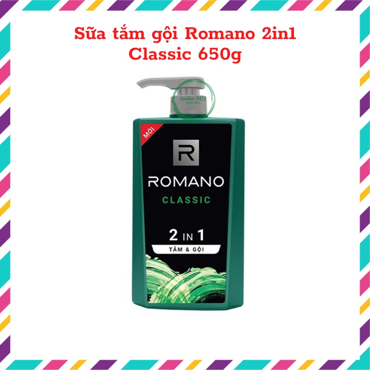 Sữa tắm gội Romano 2in1 Classic 650g
