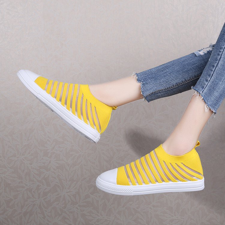 Giày lười đế bằng phối lưới thoáng khí thời trang 2019