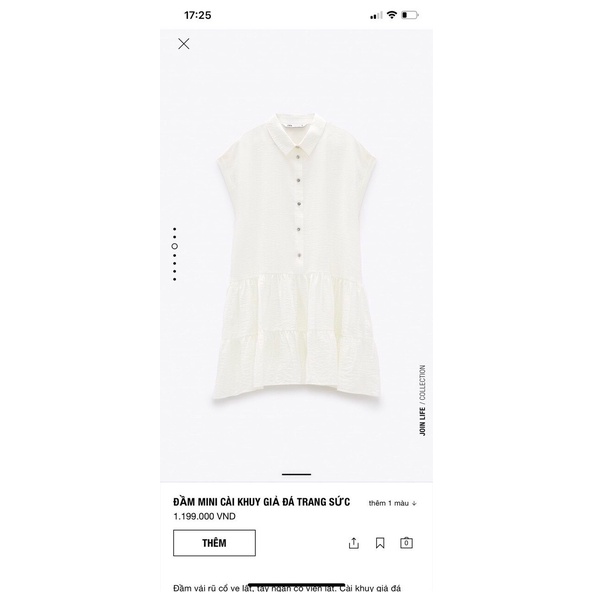 Váy zara thô đũi màu trắng