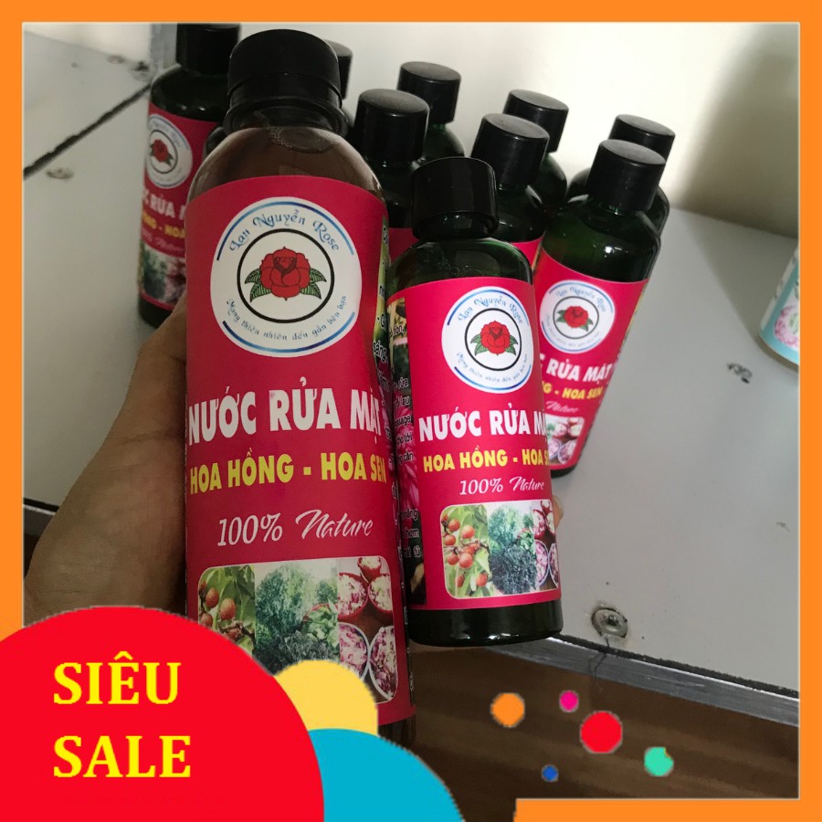 Nước rửa mặt hoa hồng hoa sen💥LÀM SẠCH SÂU💥 An toàn dịu nhẹ với cả những làn da nhạy cảm nhất