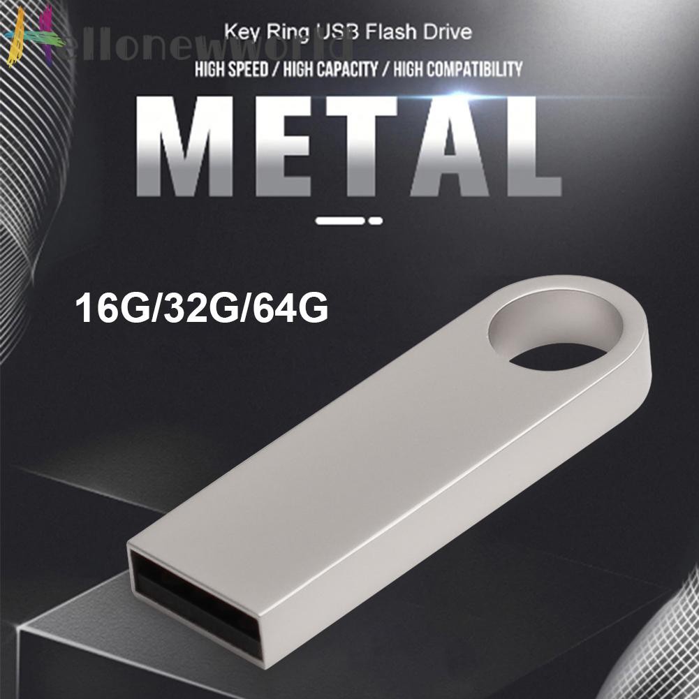 Hellonewworld Metal USB 2.0 Flash Drive 64GB 32GB 16GB High Speed USB Pen Thumb Drive