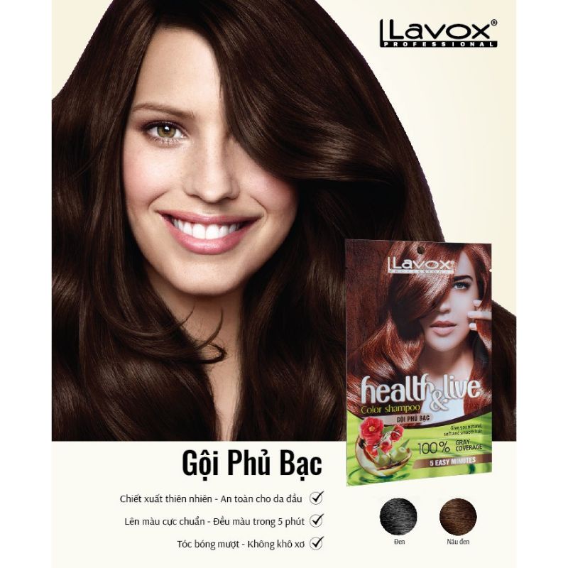 Dầu Gội Thảo Dược Phủ Bạc Lavox 30ml