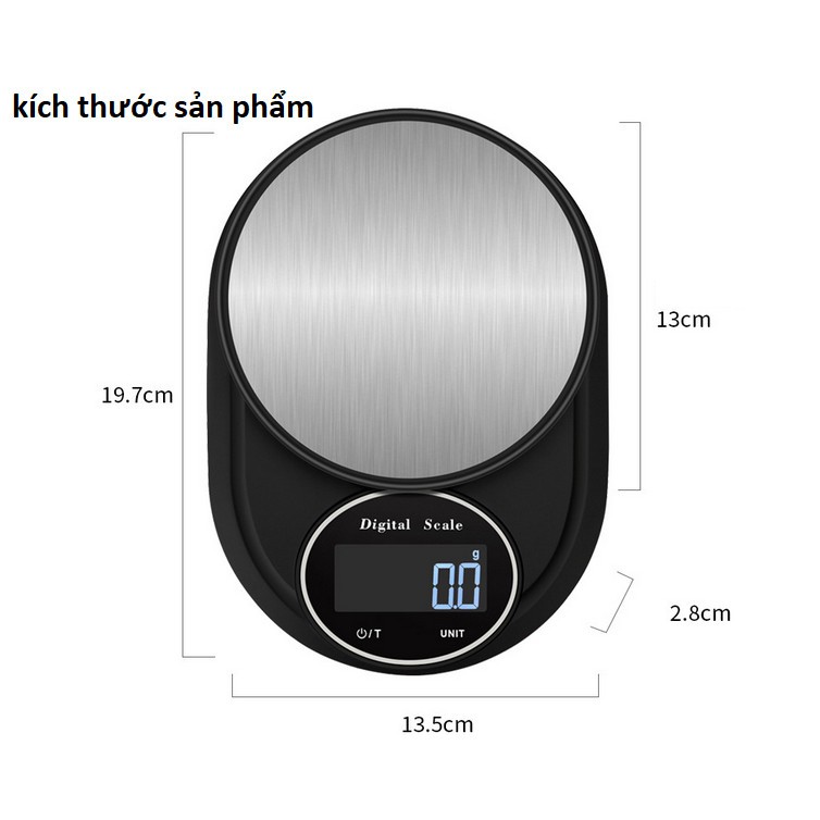 Cân điện tử nhà bếp độ chính xác cao Digital Electronic Scale cảm ứng vân tay chống nước 3KG 5KG 10KG cân nhà bếp cân th