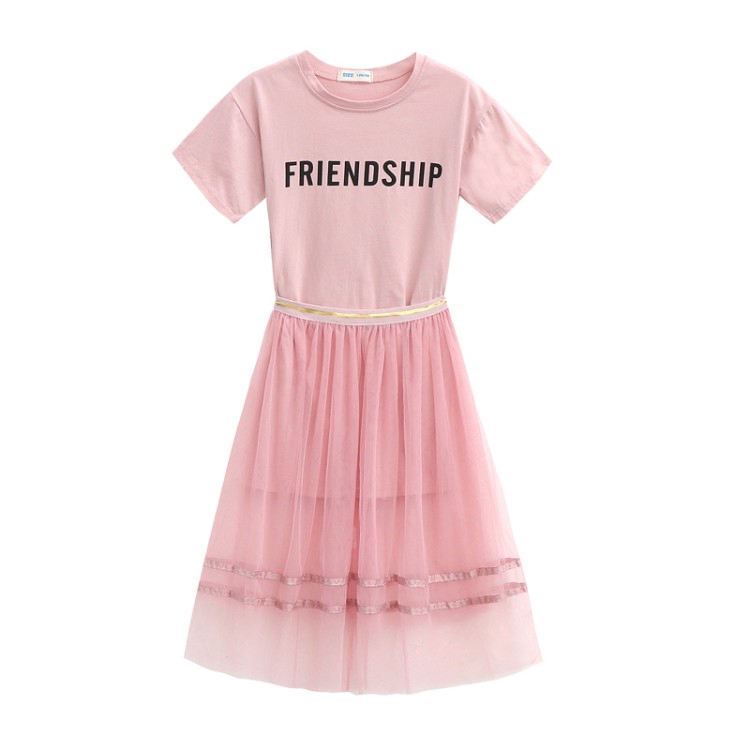 Short sleeve t-shirt + Korean style skirt for girls