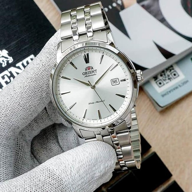 Đồng hồ Nam ORIENT SYMPHONY 3(Size:41.6mm) Mặt trắng, dây kim loại, kính cứng - Cơ tự động RA-AC0F02S10B