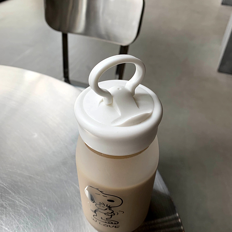 Bình Nước Thủy Tinh In Hình Chú Chó Snoopy Dễ Thương Phong Cách Hàn Quốc