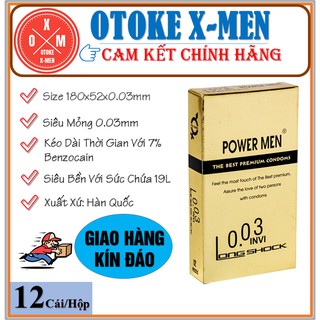 Bao cao su Powermen INVI LongShock điệp viên tàng hình 0.03mm siêu mỏng ,kéo dài thời gian