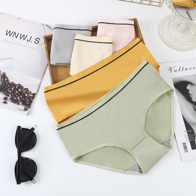 Quần lót AOWEINISI 5 màu sắc tùy chọn không hằn vết đệm kháng khuẩn kép thoải mái lưng cao vừa linh hoạt thời trang
