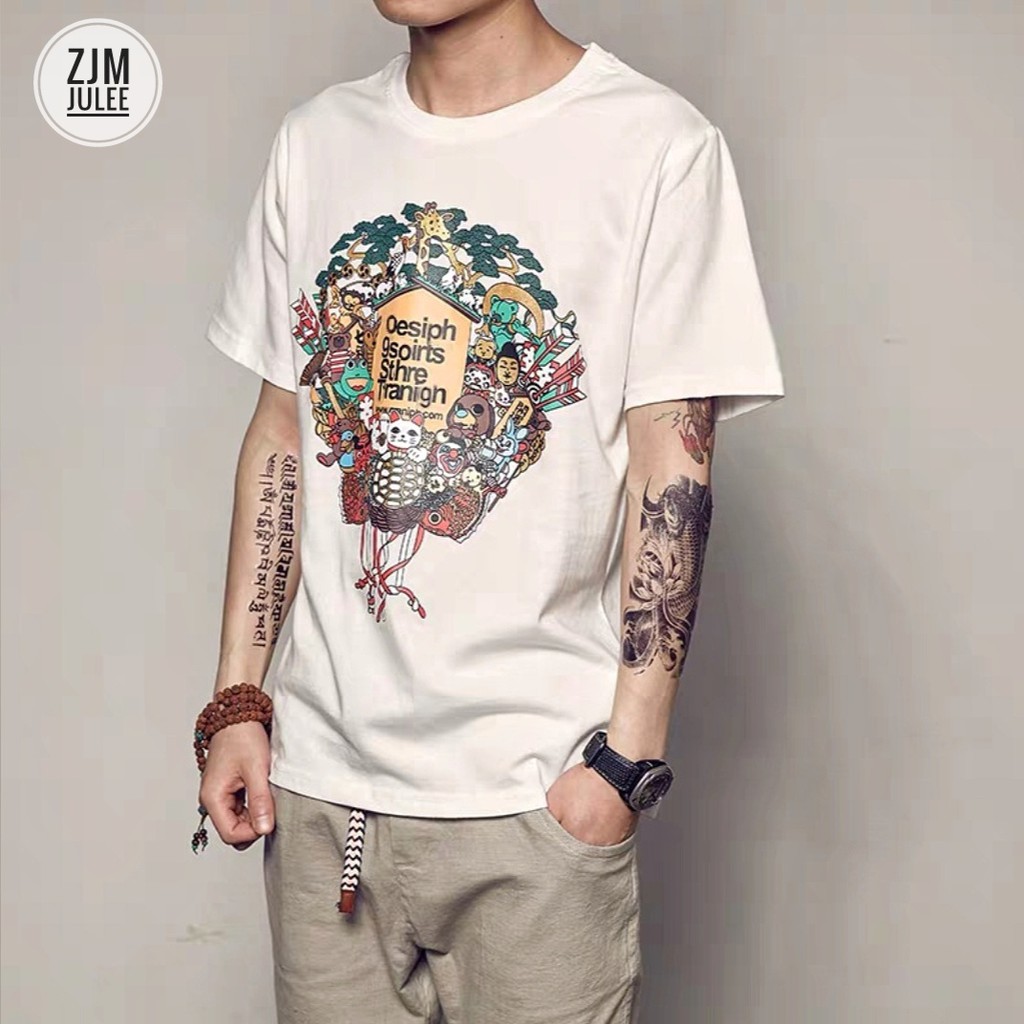 Áo phông nam họa tiết xịn xò - Áo phông mùa hè hot trend 2021 - in chuyển nhiệt chống bay màu