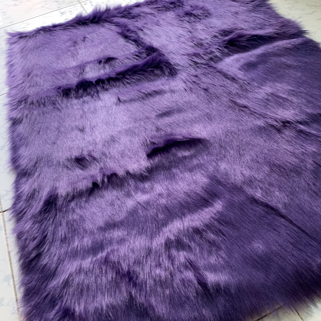 Thảm lông trải bàn trang điểm TÍM THAN ,Thảm lông trang trí bàn trang điểm, thảm lông chụp ảnh sản phẩm, nail, lót sàn