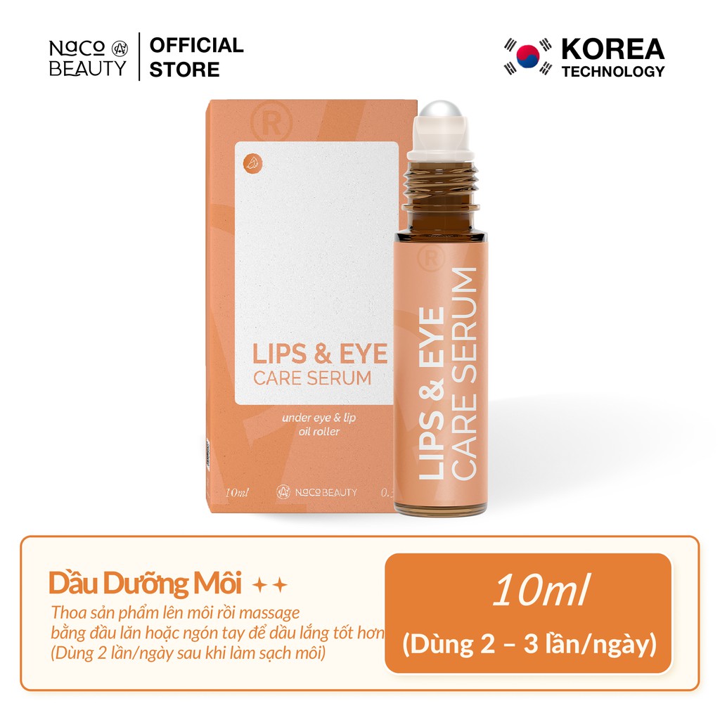 Thanh Lăn Dưỡng Môi Mắt NACOBEAUTY Lips & Eye Care Serum 10ml