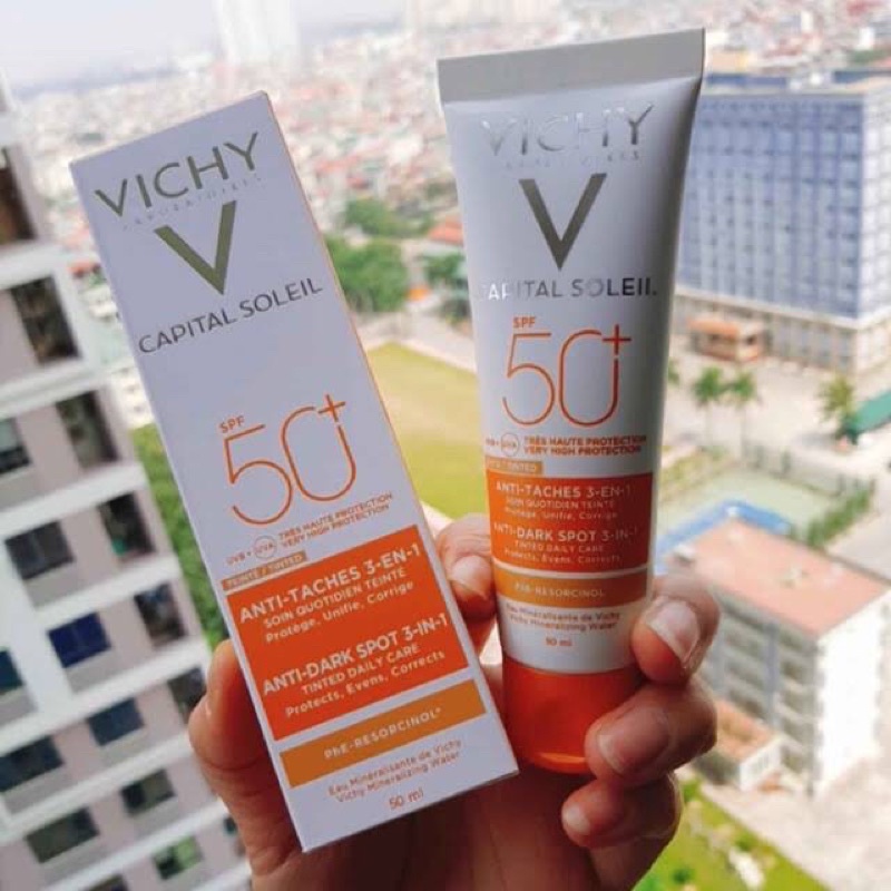 Kem chống nắng không nhờn rít SPF 50 UVA +UVB Vichy Capital Soleil Mattifying Dry Touch Face Fluid 50ml