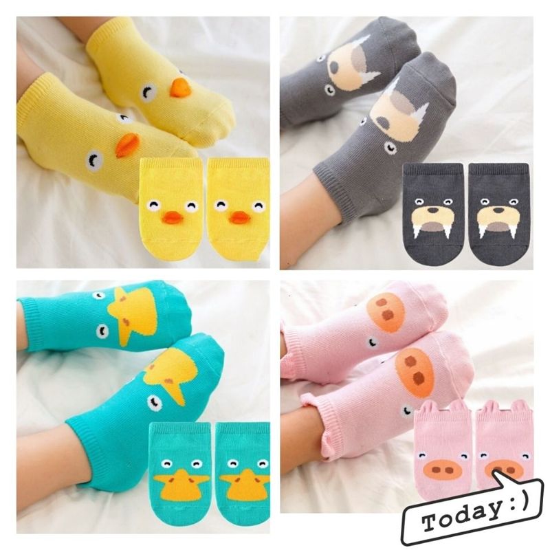 Đôi Vớ In Hình Động Vật Hoạt Hình Chống Trượt Cho Bé 0-4 Tuổi