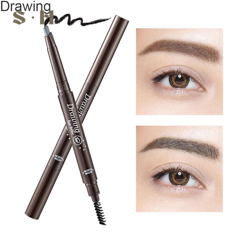 [Hàng mới về] Bút kẻ lông mày hai đầu Drawing xoay tự động chống thấm nước đa năng tiện dụng