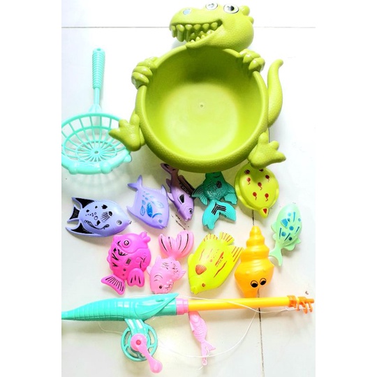 Bộ đồ chơi câu cá nam châm bằng nhựa thao khủng long rất đẹp