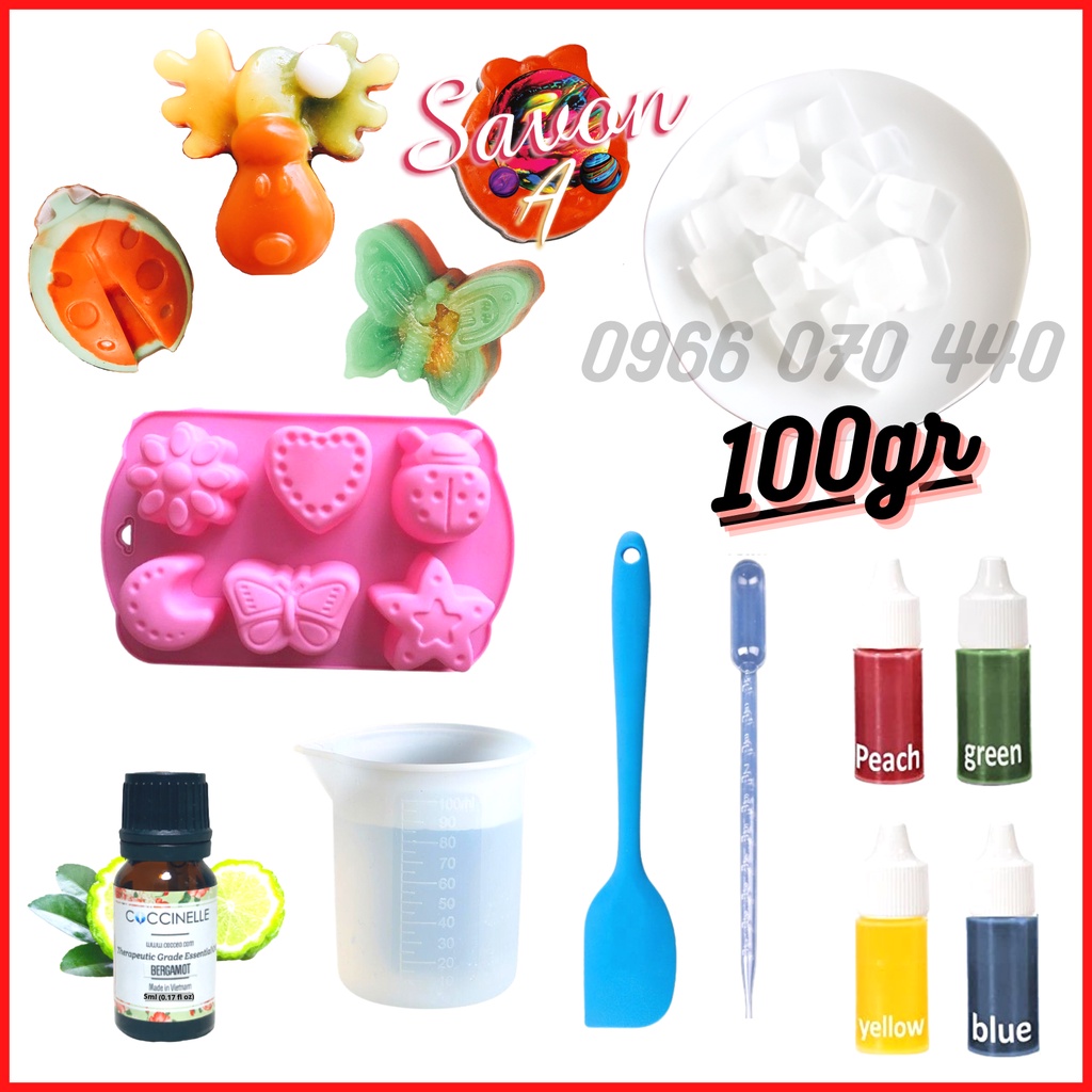 BỘ KIT LÀM XÀ PHÒNG THỦ CÔNG - SET LÀM XÀ PHÒNG HANDMADE DIY-  01 BỘ 10 MÓN ĐẦY ĐỦ NGUYÊN LIỆU DỤNG CỤ - SOAP MAKING KIT