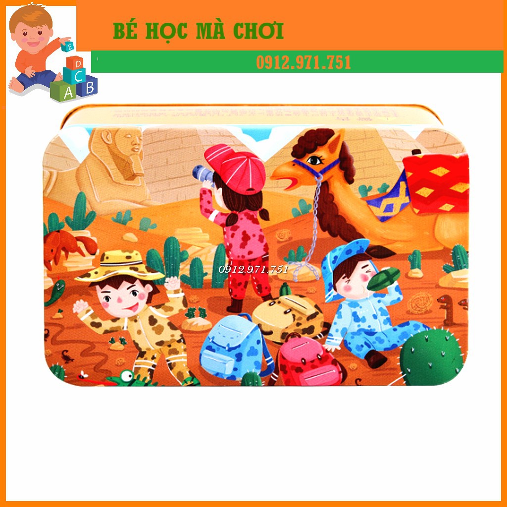 Bộ ghép hình puzzle 200 miếng có hộp đựng bằng sắt - Chọn theo chủ đề