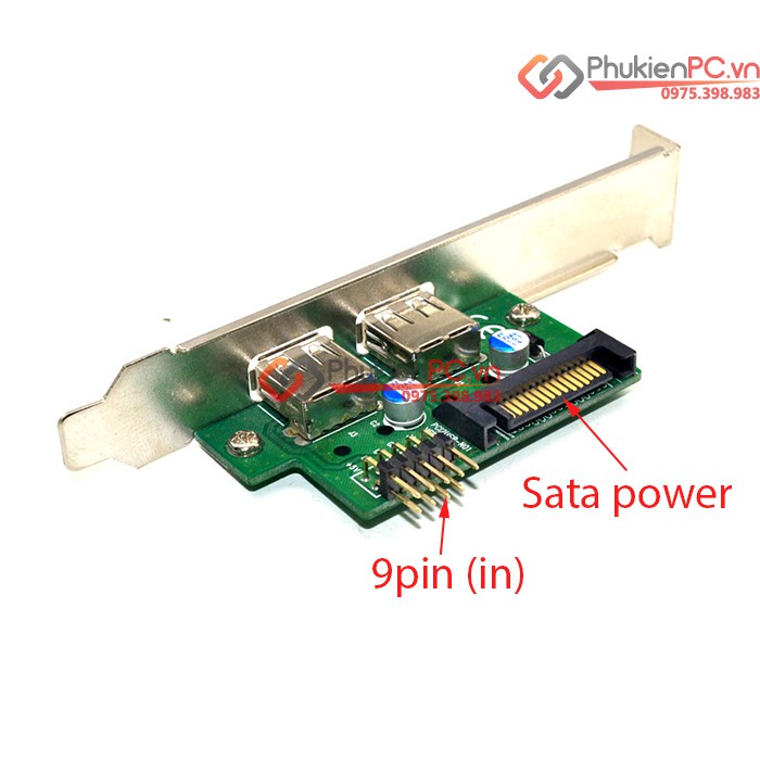 Cáp 9pin usb mainboard ra 2 usb panel hỗ trợ nguồn