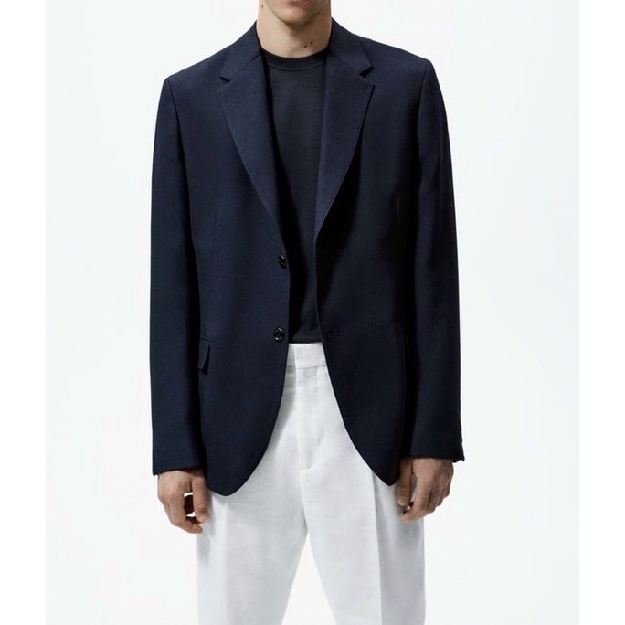 Áo khoác blazer nam Zara authentic WOOL-BLEND size S