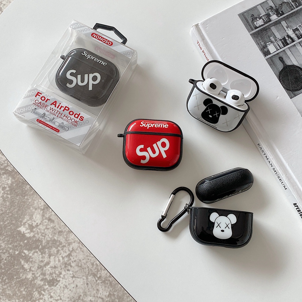 Vỏ bảo vệ bằng silicon chống sốc chống thấm nước thích hợp cho hộp sạc tai nghe Airpods 1/2 3 Pro