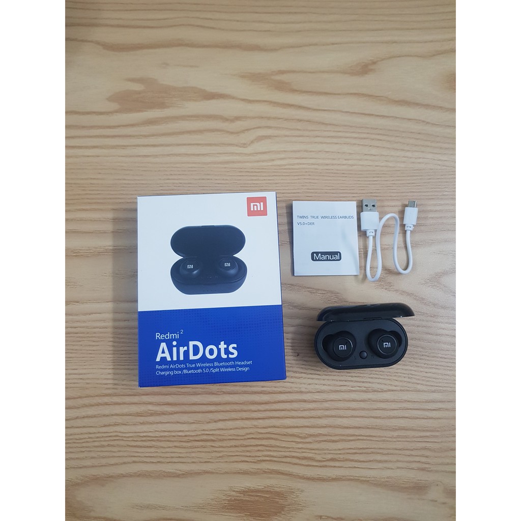 [ FREE SHIP ] Tai Nghe Bluetooth 5.0 AirDots Redmi 2, chất âm ấm, Bass-treble rõ ràng, cách âm tốt bảo hành 12 tháng